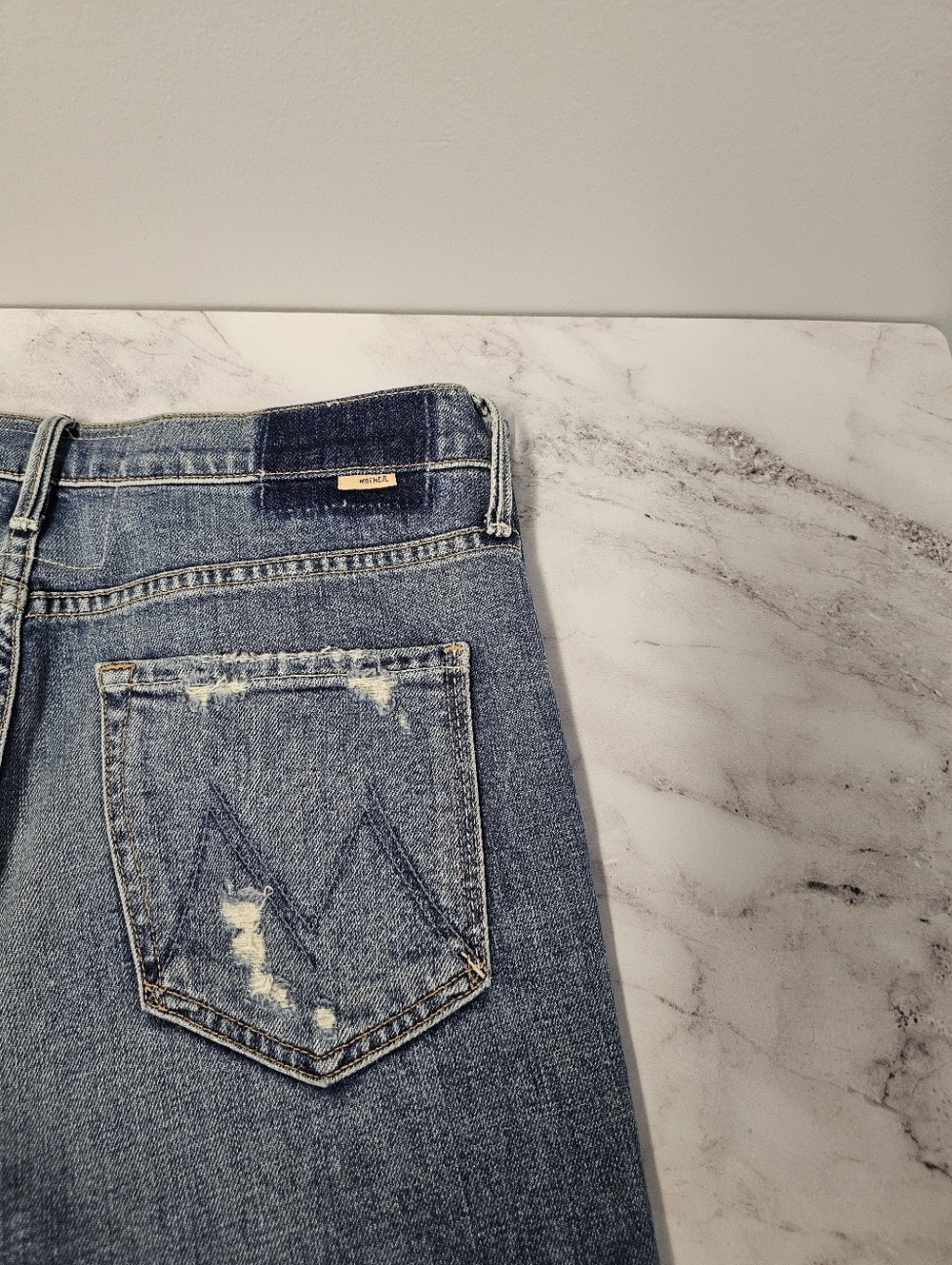 MOTHER Superior The Trickster Ankle High Rise Straight Leg Blue Jeans 27 - Picture 7 of 13